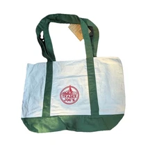 Trader Joe's Reusable Canvas Tote Bag LARGE Heavy Duty Brand NEW SpecialGREEN
