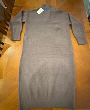 Universal Threads Brown Knit Sweater Dress with Button Neck Detail