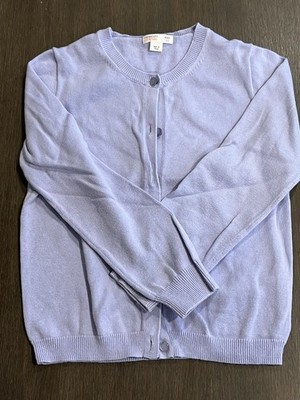 Used J Crew Crewcuts Girl's PURPLE Cotton Cardigan Button-front Sweater Sz S 6-7