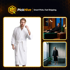 Men's Soft Terry Cloth Kimono Bathrobe - Cozy Spa Robe for Relaxation  Comfort