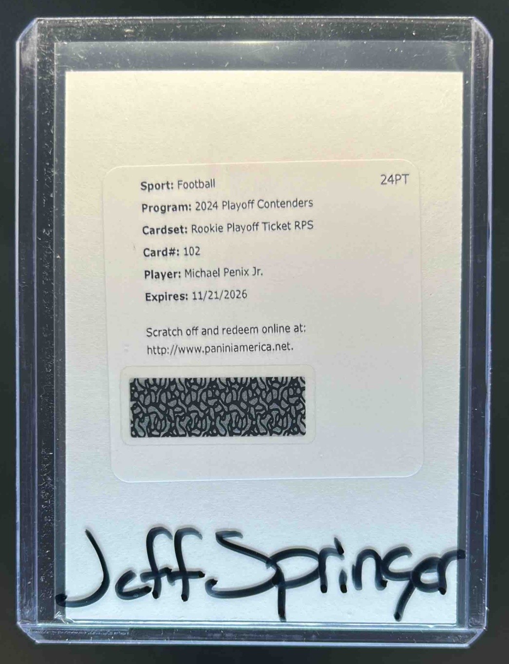 2024 Contenders Michael Penix Jr. Rookie Ticket Auto Redemption Playoff RC #/149