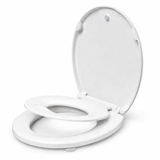 KHE Round Toilet Seat with Child Seat 16.5 Inch, Soft Close Toilet Seat with ...
