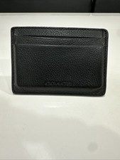 Black Women's Leather Money Clip Card Case Coach