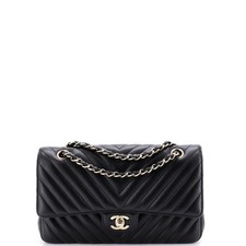 Chanel Classic Double Flap Bag Chevron Lambskin Medium