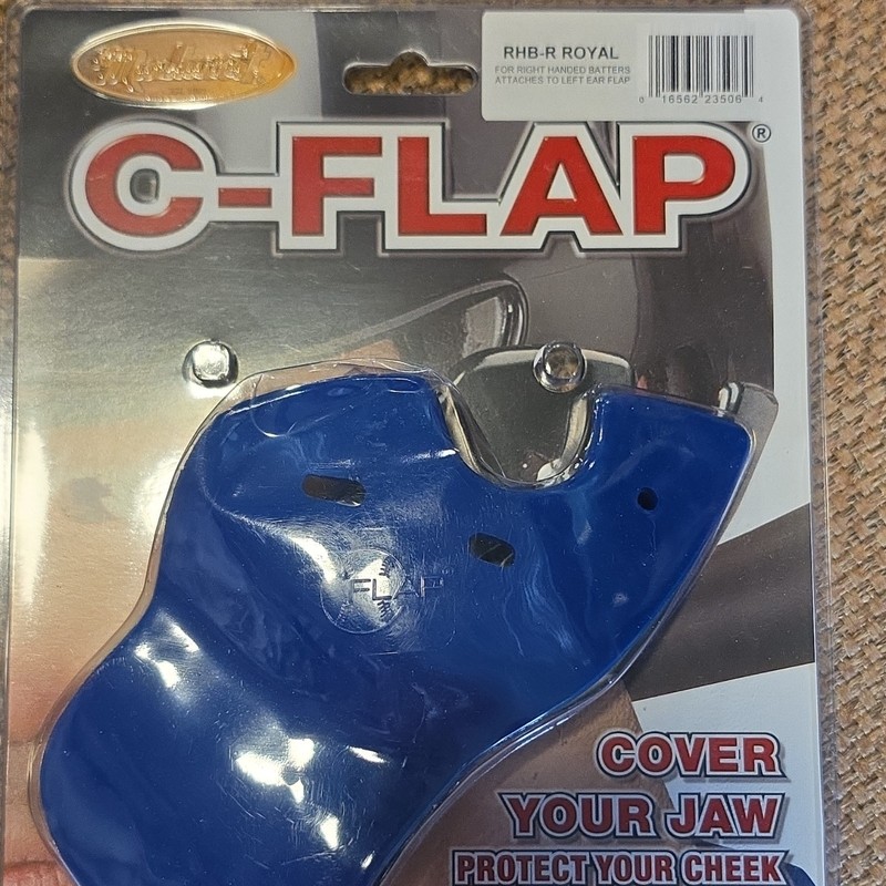 Markwort C-FLAP Jaw & Cheek Guard Right-Hand Batter Royal Blue Plastic O/S