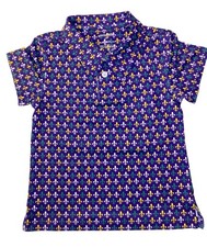 Boys Mardi Gras Fleur-de-Lis Performance Polo Purple, Green Gold
