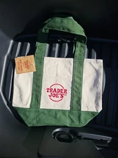 Trader Joe's - Mini Canvas Tote Bag - Green - Holiday 2025 - Limited Edition