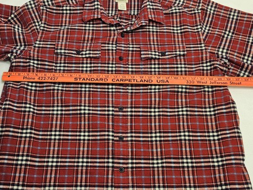 LL Bean Hemd XXL TALL Chamois Flanell rot kariert robust 2XLT - Bild 8 von 10