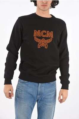 MCM Crew Neck Embroidery Logo Sweater Pullover Sweatshirt Mens