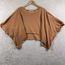 Free People We The Free CC Tee Shirt Women Large Rust Oversized Cropped Boho