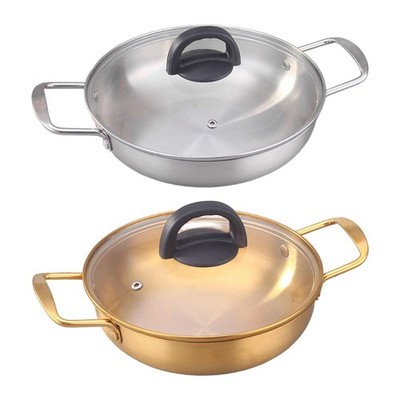 Ramen Topf Instant Nudeltopf mit Glasdeckel rund Meeresfrüchte Topf Kochgeschirr Kimchi