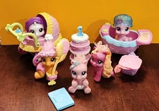 MLP My Little Pony G3.5 Newborn Cuties Lot Birthday Stroller Bathtub Book Hamper