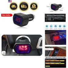 DC 12V 24V Battery Voltage Tester Digital Panel Meter, Electric Voltage Gauge...