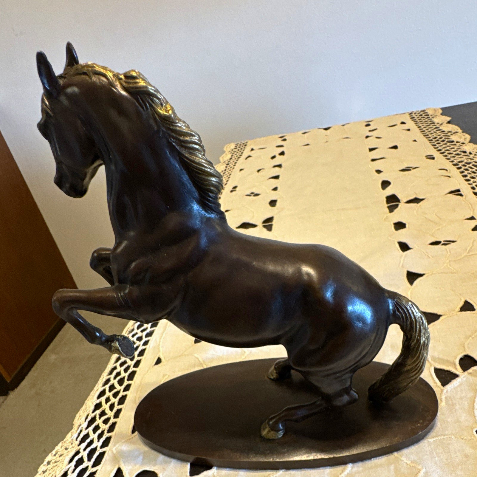 Gorham Bronze Lipizzan Horse Sculpture 1994 Fine Cast Bronze Rearing Stallion