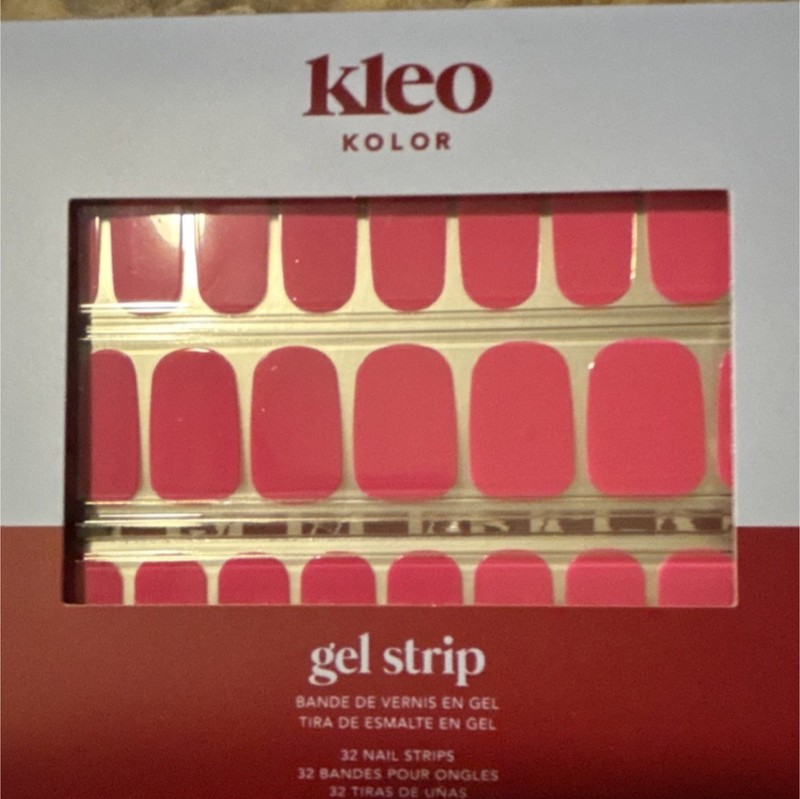 Kleo Kolor Gel Nail Polish Strips Raspberry Kiss Shiny 32 Nail Strips