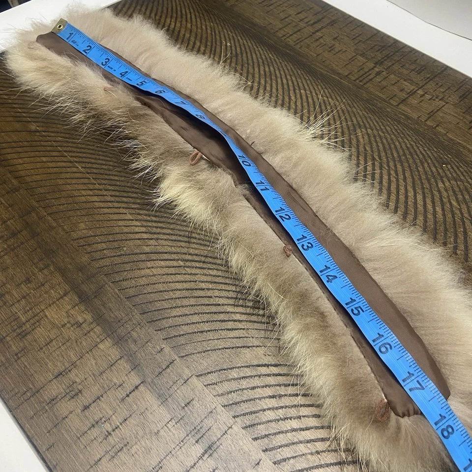 Borde de cuello de piel de mapache vintage para abrigo chaqueta bufanda de piel real natural pequeña hágalo usted mismo Foto 3 de 4
