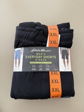 NWT Eddie Bauer Men's Everyday Shorts 2-Pack Black/Blue, XXL Comfort