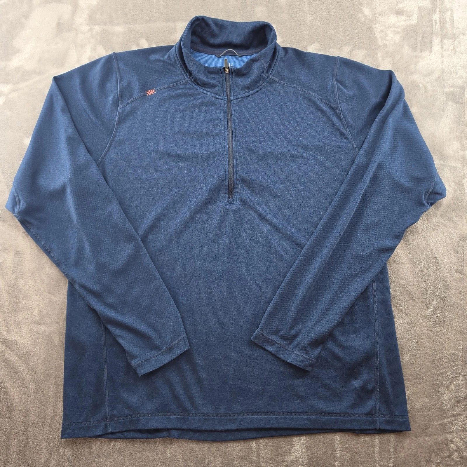 Rhone Pullover Mens XL Blue Polartec 1/4 Zip Fleece Thermal Long Sleeve Running