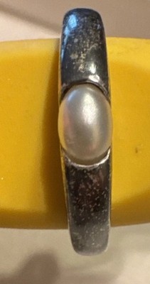 Vintage Avon Sterling Silver Pearl Dome Band Ring Size 8 Signed 925 CRP