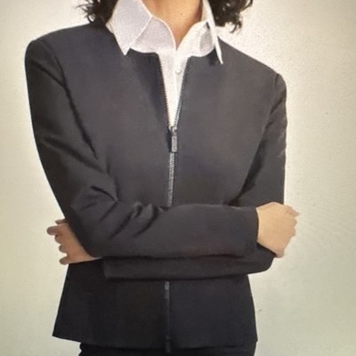 Lafayette 148 New York Blue Acclaimed Stretch Fitted Jacket Size 6