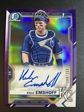 2021 Bowman Chrome Baseball Kale Emshoff Purple Auto /250 #CPA-KE Royals