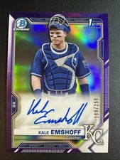 2021 Bowman Chrome Baseball Kale Emshoff Purple Auto /250 #CPA-KE Royals
