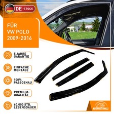 Für VW Polo 2009-2016 Windabweiser Regenabweiser 4x Seitenscheiben Schwarz DE