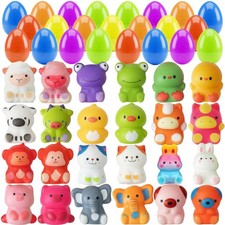24pcs Prefilled Easter Eggs with Animal Squishy Toys, Party Favors for , East...