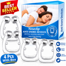 4x Anti Snoring Nasal Snore Stopper Silicone Magnetic Sleep Aid Nose Clip Device