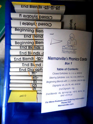 3 boxes of Orton Gillingham phonics word cards by Niemanville