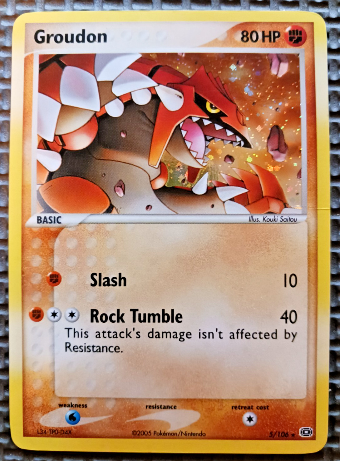 2005 Pokemon EX Emerald #5 Groudon Holo MP