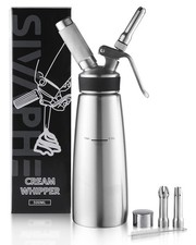500ML Whipped Cream Dispenser Stainless Steel, 1-Pint Dessert Cream Whipper w...