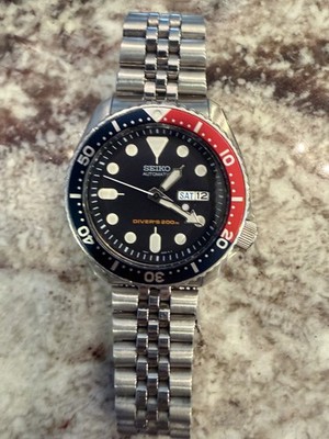 SEIKO SCUBA DIVERS SKX009 DAY/DATE MENS WATCH 7S26-0020, PEPSI