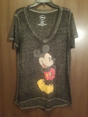 Disney Mickey Mouse T-Shirt Women's Short Sleeve V-Neck Size