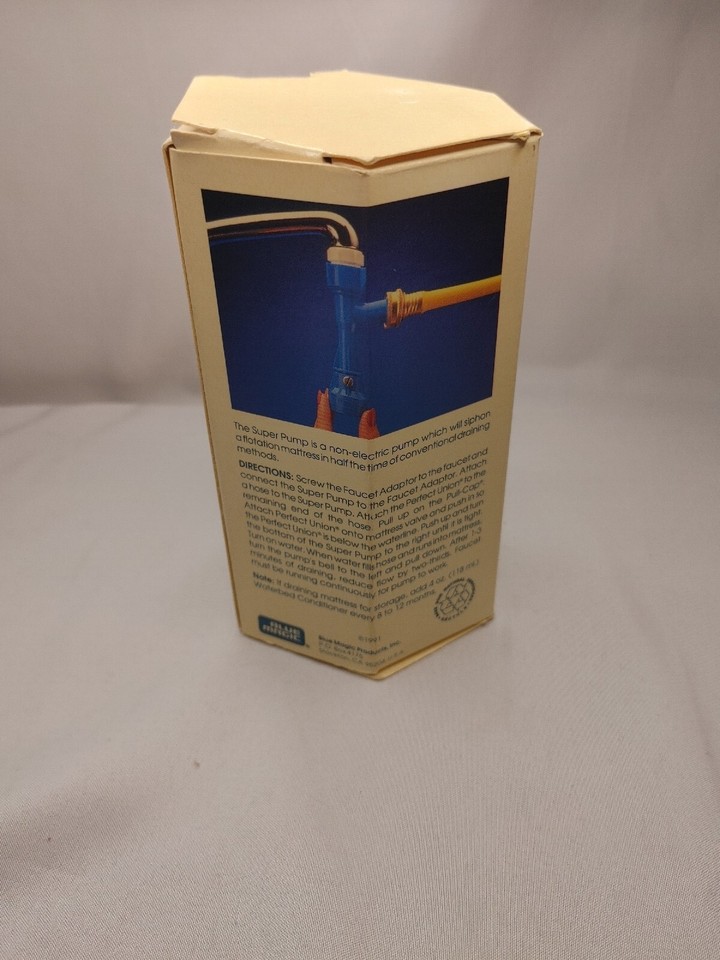 Blue Magic Super Pump Waterbed Fill and Drain Pump Hose Faucet Adapter