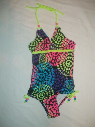 NWT JUSTICE GIRLS SWIMSUIT BATHING SUIT 8 1/2 PLUS SIZE ZEBRA PRINT
