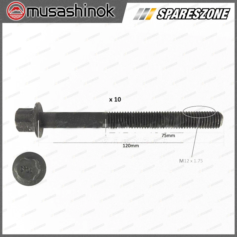 Cylinder Head Bolt Set for NISSAN X-TRAIL T31 TANT31 QR25DE 4Cyl 2.5L - image 2 of 2