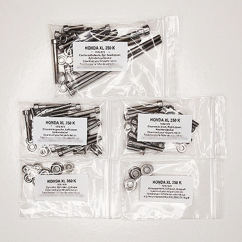 Vis carter moteur inox Honda XL350 1976-1978 vélomoteur