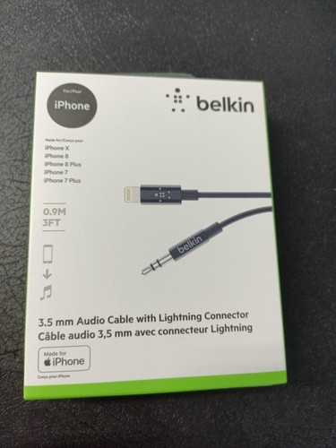 New Belkin 3.5mm Cable Audio to Lightning Cable for iPhone, MFi-Certified - 第 1/3 張圖片