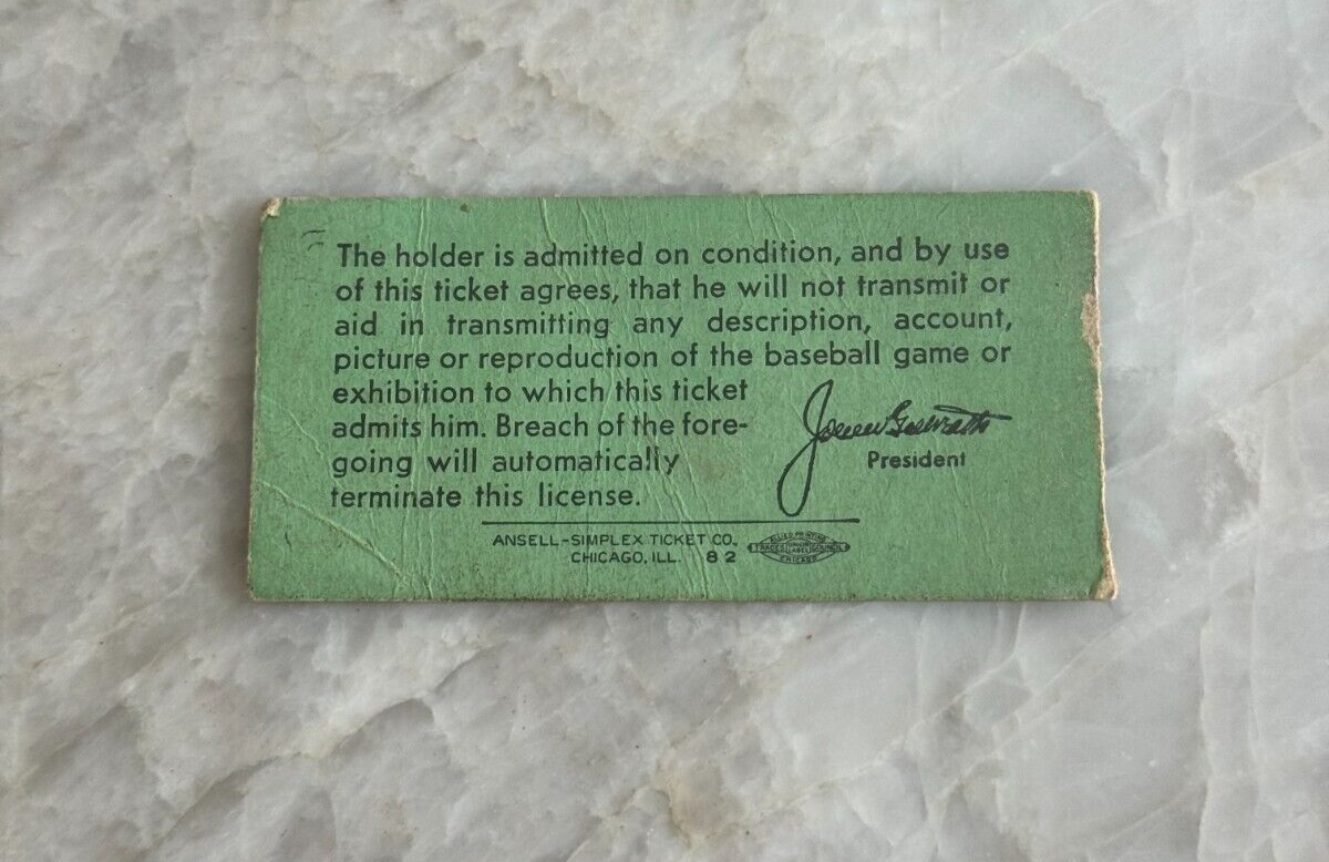 September 23, 1959 Regular Season Ticket Pittsburgh Pirates Baseball