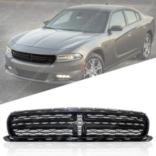 Black Grille For 2015-2023 Dodge Charger SE SXT GT RT Front Bumper Upper Grill