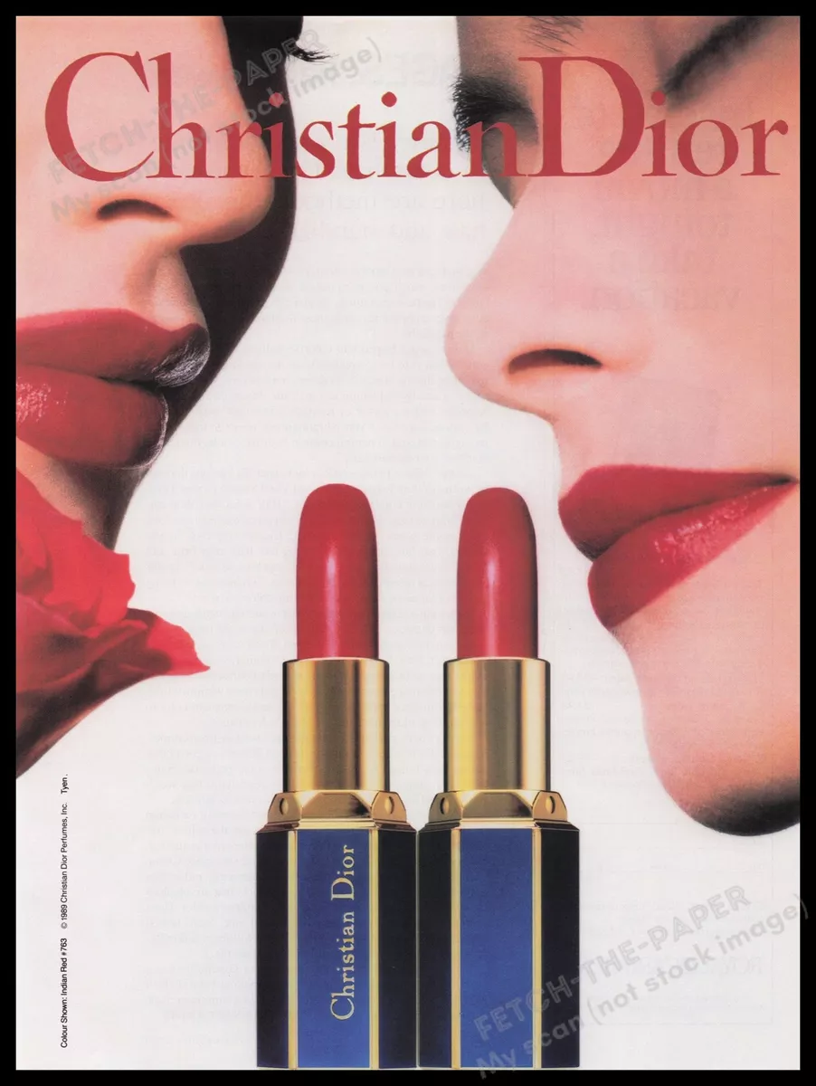 Christian Dior Lipstick 1980s Print Advertisement Ad 1989 Models Lips