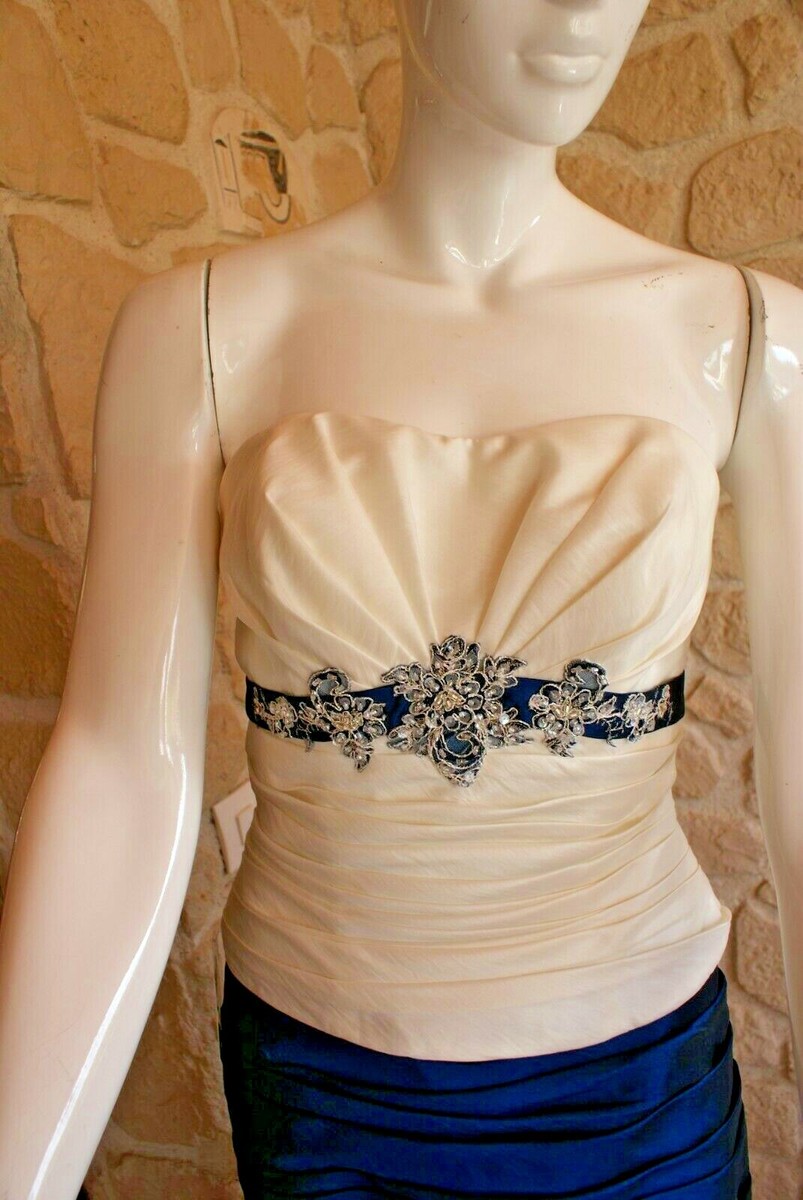 Robe Cocktail Ivoire/beige Point Mariage - Taille 38, Modèle Noria - Robe De Bal Courte Sans Manches