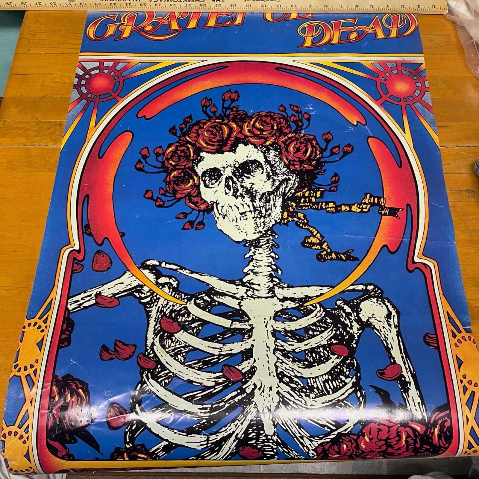 Vintage 1984 Grateful Dead Original Skull and Roses Poster