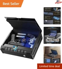 Multi-Access Biometric Gun Lock Box with Emergency Features - Safeguard Firearms