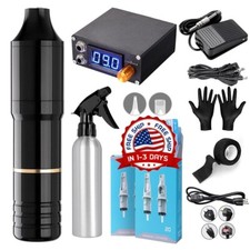 PROFESIONAL Maquina De Tatuaje Kit Para Tatuar Tattoo Rotativa Pluma Inalambrico