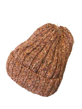 TIME AND TRU Marled Pink Beanie Faux Fur Lined Hat One Size