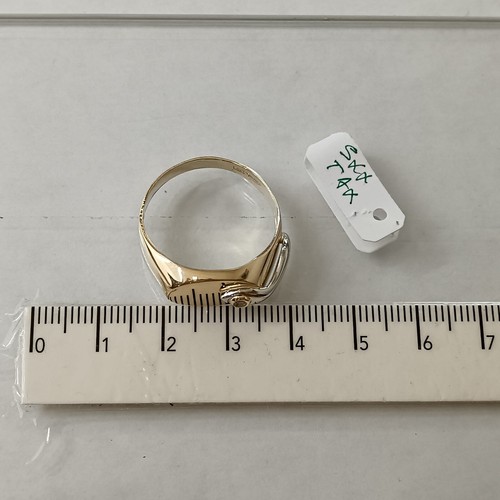 ANELLO DA UOMO IN ORO GIALLO E BIANCO 18KT 750 CON ZIRCONE 5,95 GR. N.27 (0755) - Foto 12 di 13