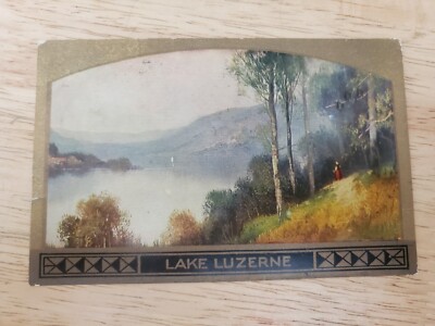 VINTAGE LAKE LUZERNE, N.Y. POSTED POSTCARD & 1 CENT BEN FRANKLIN STAMP
