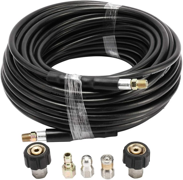 Sewer Jetter Kit for Pressure Washer,Sewer Jetter Nozzles Kit,100FT,1/4
